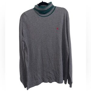 Polo by Ralph Lauren Fold-Over Turtleneck Long Sleeve Shirt Gray Green L